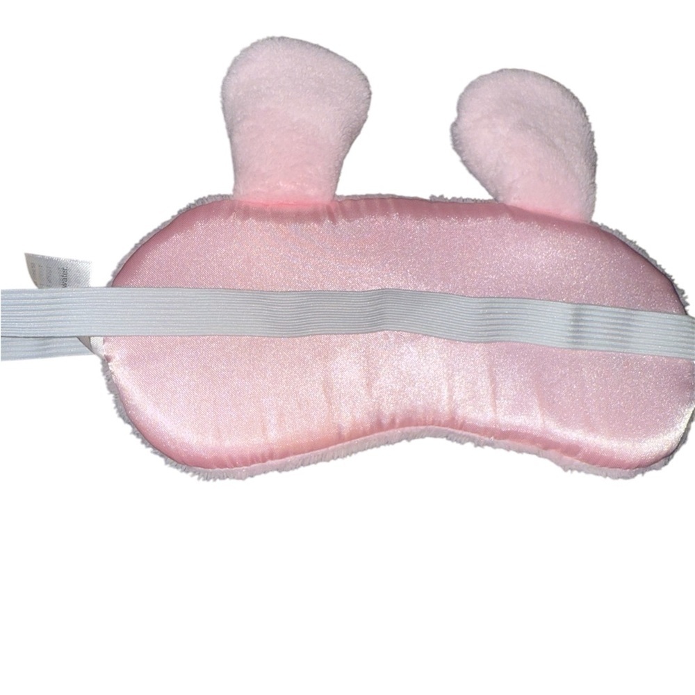 Pink Plush Stuffed Bunny Sleep Mask - Picture 3 of 3